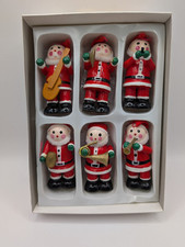 Vintage Danish Wooden Santa Orchestra Hanging Christmas Decorations