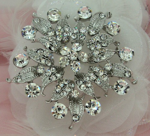 Large clear rhinestone - 2.5",