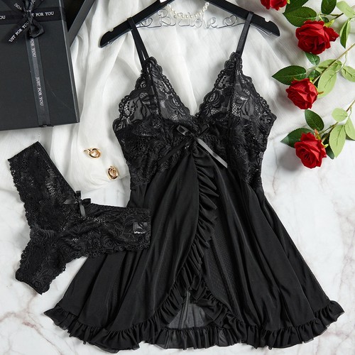 Womens black lace - womens, babydoll