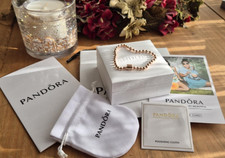 Pandora 14k Rose Gold Pavé Bracelet 20cm – Excellent Condition
