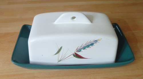 Denby greenwheat butter dish - denby,