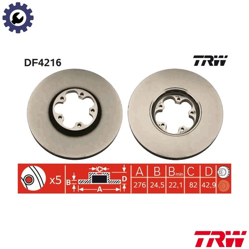 Brake disc df4216 for ford - brake,