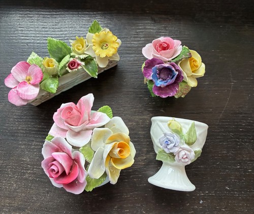 Four ceramic bone china - china, floral