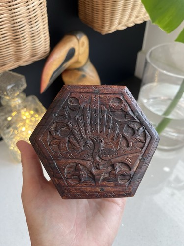 Vintage hand carved wooden - hand-carved,