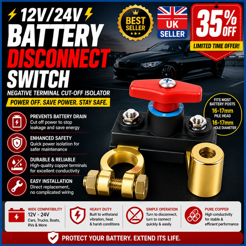 12v 24v car battery disconnect - 24v,