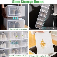12x White Plastic Shoe Storage