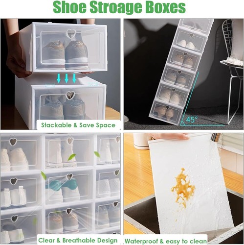 12x white plastic shoe - 12x,