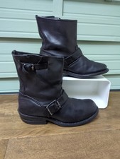 Frye Ankle Boots Size 3 UK Black Leather Biker Great Wear