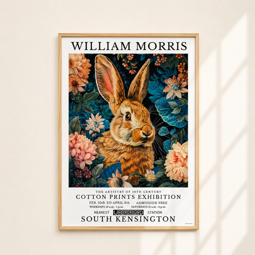 William morris rabbit wall art - morris,