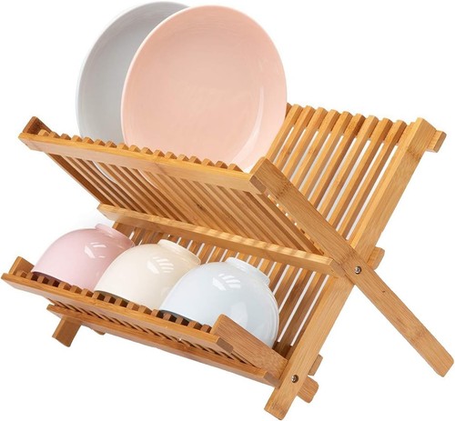 Bamboo dish drainer plate - bamboo,
