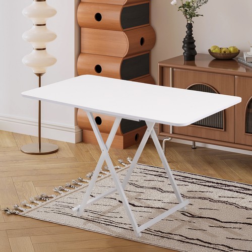 White foldable dining - foldable, table