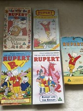 5x VHS VIDEO RUPERT AND THE FROG SONG, RUPERT CHRISTMAS, BUTTERFLIES, CROCODILE