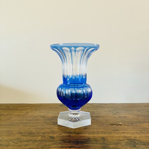 Blue cut paris crystal - paris, vase