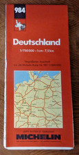 Michelin Map Germany No. 984 1cm to 7.5 km Hamburg Dresden Frankfurt Munchen