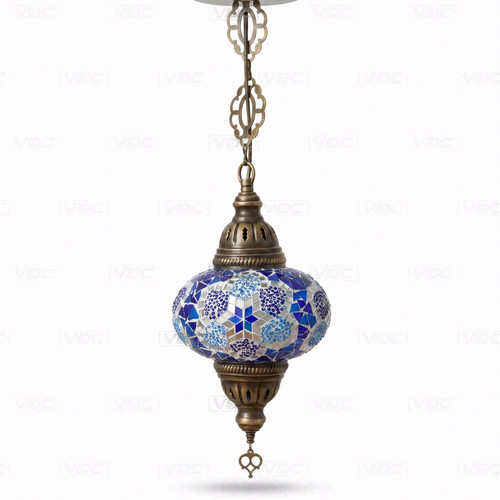 Blue turkish mosaic pendant - blue,
