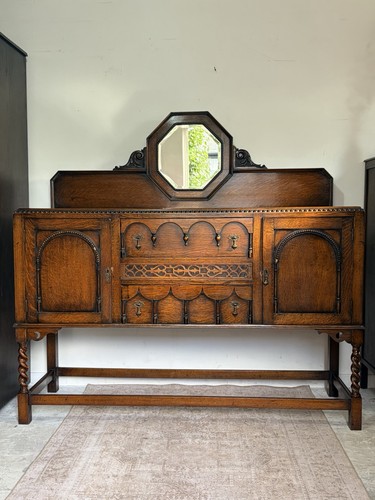 Antique oak sideboard barley - oak,