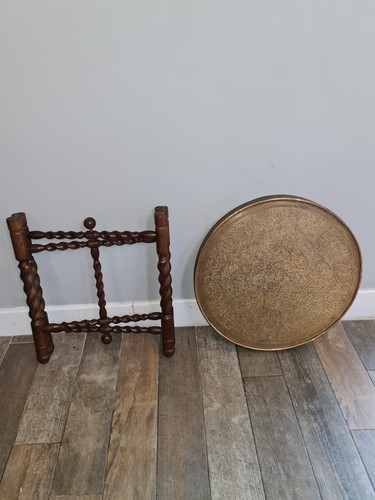 Vintage brass tray table - brass,