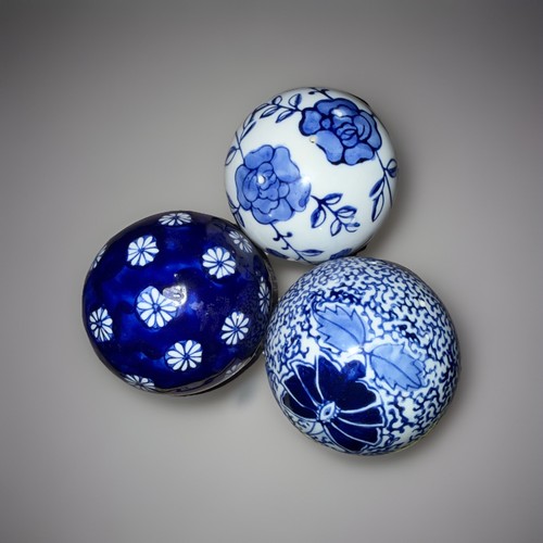 Vtg chinoiserie cobalt - 3,