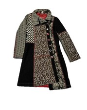 Desigual Size 10 Multicoloured Eye Coat Embroidered/Button Accents VGC PRISTINE 