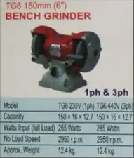 Wolf 8" Double Ended Industrial Bench Grinder  Spindle And Polisher 