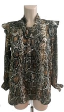 Zara Snake Print Blouse Brown