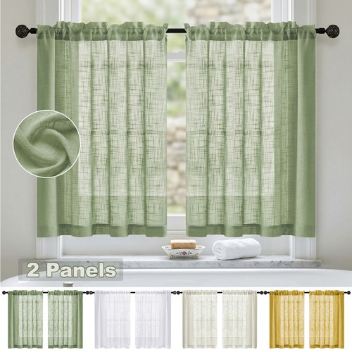 Panels linen short curtains - linen,