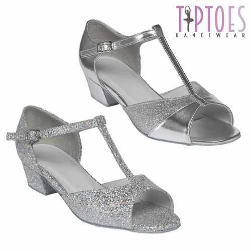 Tiptoes girls low heel silver - low,