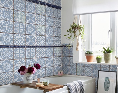 Blue tile transfers - , stickers