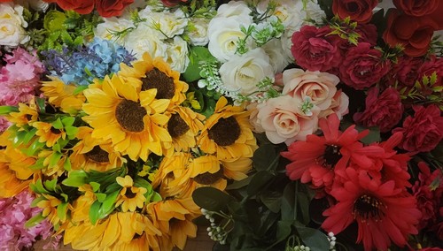 Job lot artificial flowers - job, x10