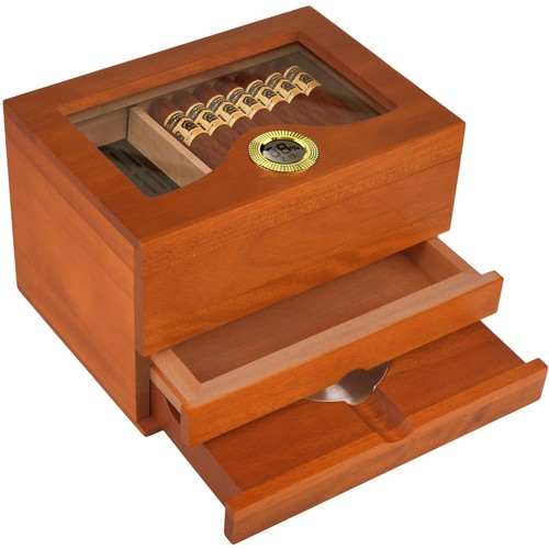 Wooden cigar humidor box - humidor,