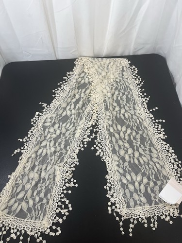 Ivory lace wrap - shawl, scarve