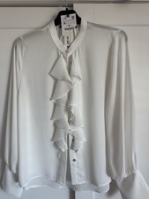 Zara New White Ruffle Shirt