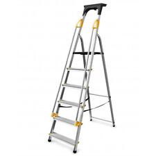Abbey Aluminium Safety Platform Step Ladders With Handrail & Tool Tray 3-8 Tread