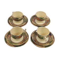 Myott Son & Co Stanley England's Countryside 4 x Cup Side Plate Saucer Set Retro