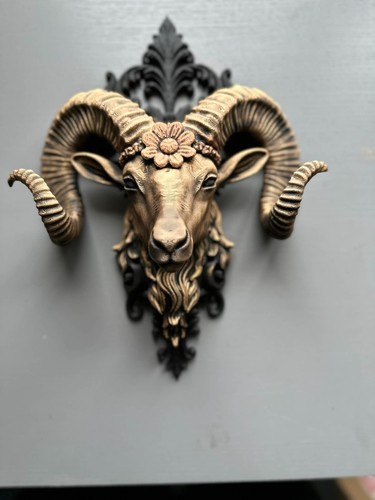 Ram head wall sculpture - ram,