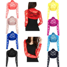 Ladies Womens Cropped Lace