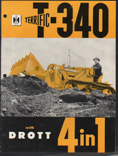 International "T-340" Crawler Tractor with  DROTT 4 in 1 Bucket Brochure Leaflet