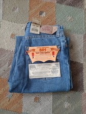 Vintage 901 Levi Jeans Bnwt High Waisted 90s Made In UK Womens Blue Denim 28