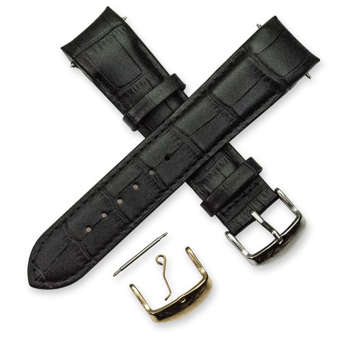 Black watch strap crocodile - strap,