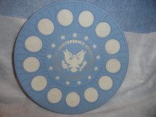 Wedgwood Blue Jasper 1776 American Independence. 1776- 1976 Plate. 8.25 in.