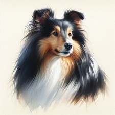 ROUGH COLLIE SHELTIE Watercolour ART PRINT DOG Lover GIFT Christmas Birthday