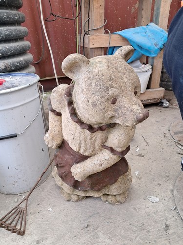 Standing girl bear concrete - bear,