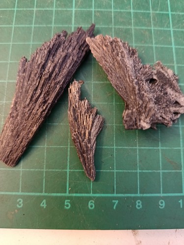 Black fan tourmaline crystals - black,
