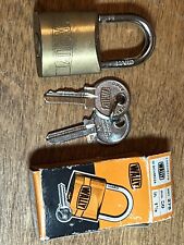 Vintage Wally  Steel Padlock With Original Keys Box Luggage Locker Gate  Italy
