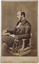 CDV PRINCE ALBERT VICTORIAN ROYALTY WRITING AT DESK QUILL PEN MAYALL LONDON