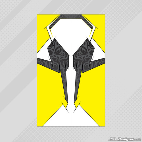 Tribal yellow trolley - tribal, sticker