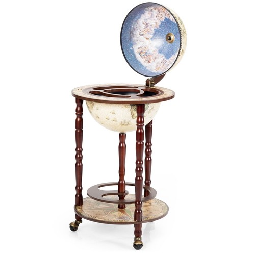 Wood globe drink cabinet wine - wood,