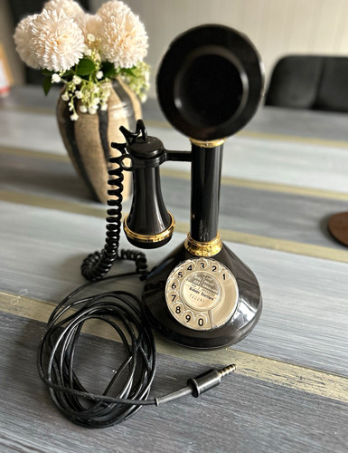 Black gold 1930s rotary - black,