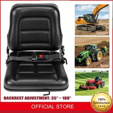Waterproof Forklift Seat Adjustable Tractor Suspension Seat Mower Digger black