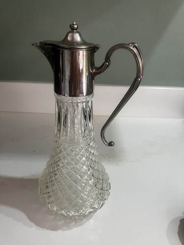 Antique cut glass claret - glass, jug